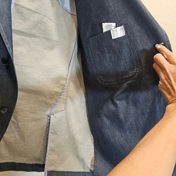 Michael Kors Mens Chambray Two Button Blazer Jacket, Blue, 42 Regular - Picture 7 of 12